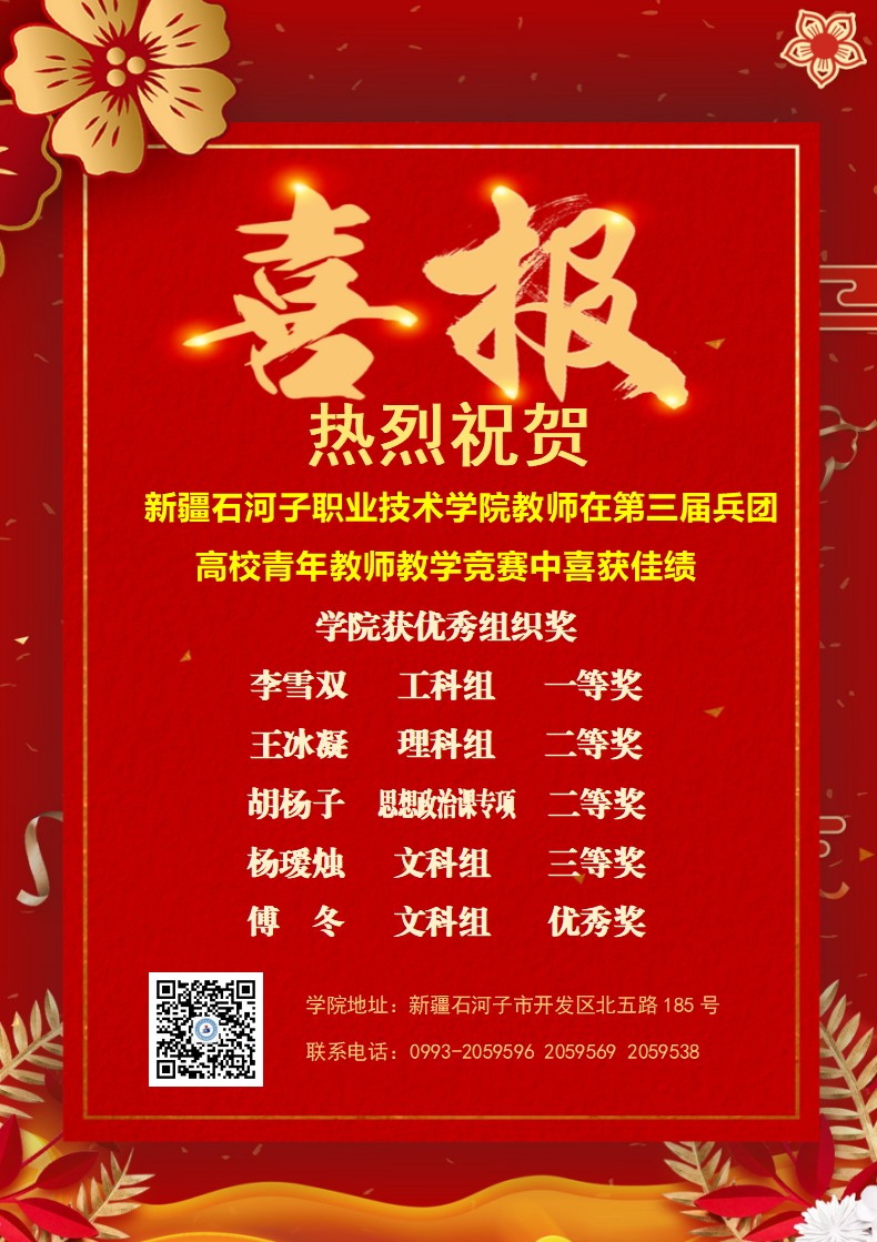 青衿之志 履践致远 新疆石河子职业技术学院在第三届兵团高校青年教师教学竞赛中喜获佳绩